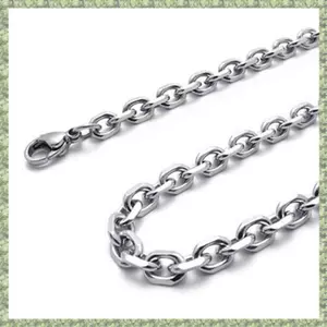 Vòng cổ trang sức nam nữ, Vòng cổ bằng thép không gỉ, Bạc - Chiều rộng 3mm - Chiều dài 70cm
