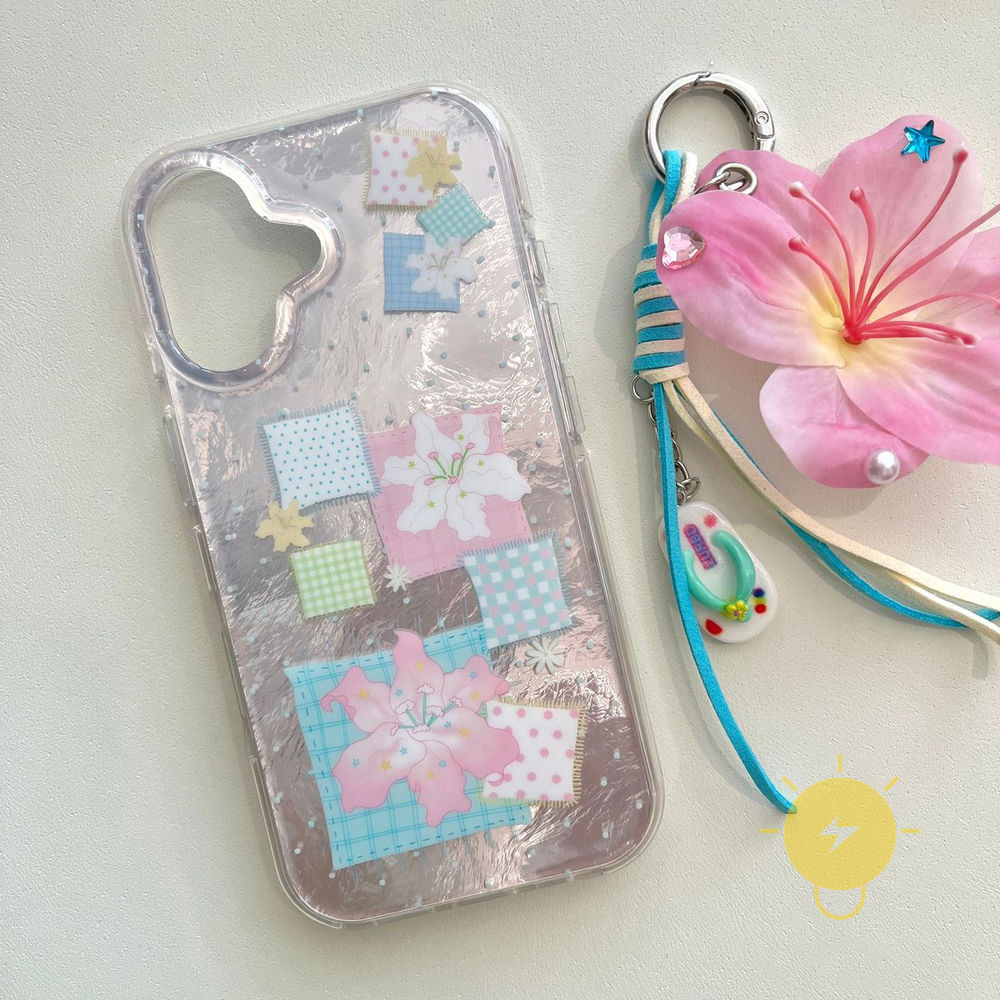 Phone Case For iPhone 17 Pro Max 16 15 14 13 TPU Chain Lily Aesthetic Korean Cute