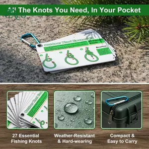 Springevenstar 7 Cái / 1 Bộ Thẻ Hướng Dẫn Nút Câu Cá, Chứa 12 Nút Câu Cá Thiết Thực Nhất, Có Bảo Quản Bule, Thẻ PVC Bền Springevenstar