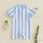 Bé Trai Áo Liền Quần Bóng Đá Sọc Bóng Đá In Tay Ngắn Nửa Nút Cổ Jumpsuit