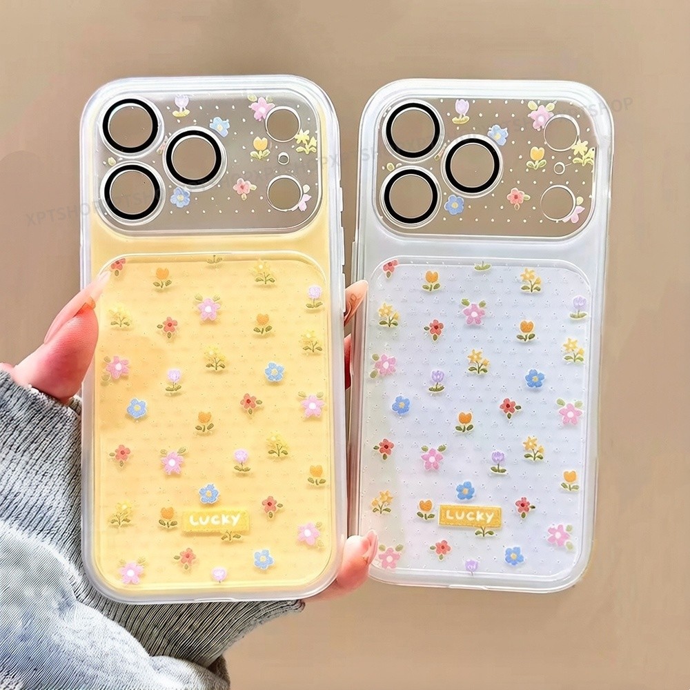 Ốp Điện Thoại Acrylic Mờ Hoa Nhiều Màu Sắc 2 Trong 1 Cho iPhone 17 Pro Max 16 15 14 Vỏ Bảo Vệ Chống Sốc