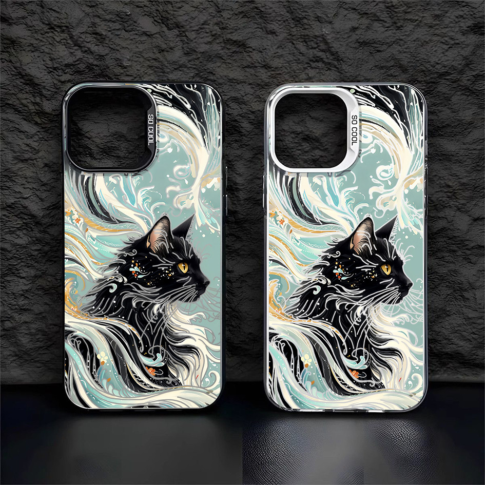 Ốp điện thoại mờ hình chú mèo may mắn của Kanagawa cho iPhone 17 Pro Max 16 Pro / 15 14 13 iPhone 12 11 X Xr 7 8 SE Vỏ iPhone chống sốc