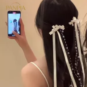 PNPIA- Y2K Gothic Bé Gái Nơ Kẹp Tóc Ngọt Ngào Ballet Ruy Băng Nơ Kẹp Tóc Nữ Mũ Phụ Kiện Tóc