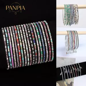 PNPIA- 3 Cái / lốc Sáng Bóng Pha Lê Vòng Tay Co Giãn Kim Cương Giả Vòng Tay Nữ Dây Đeo Tay Lắc Tay Trang Sức Thời Trang Quà Tặng