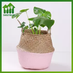 SWEET Giỏ có thể gập lại Giỏ lưu trữ dệt có tay cầm Đồ chơi giặt Đồ lặt vặt Người tổ chức Chậu hoa mây Hộp đựng Đồ dùng lưu trữ n
