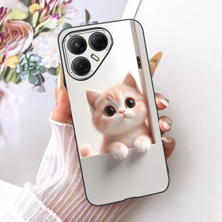 Vỏ Dễ Thương Cho Tecno Pova 7 4G LJ6 / Pova 7 5G LJ7 Ốp Lưng Hoạt Hình Mèo Lucky Pony Mềm Màu Đen TPU Vỏ Bảo Vệ Silicon Vỏ Điện Thoại
