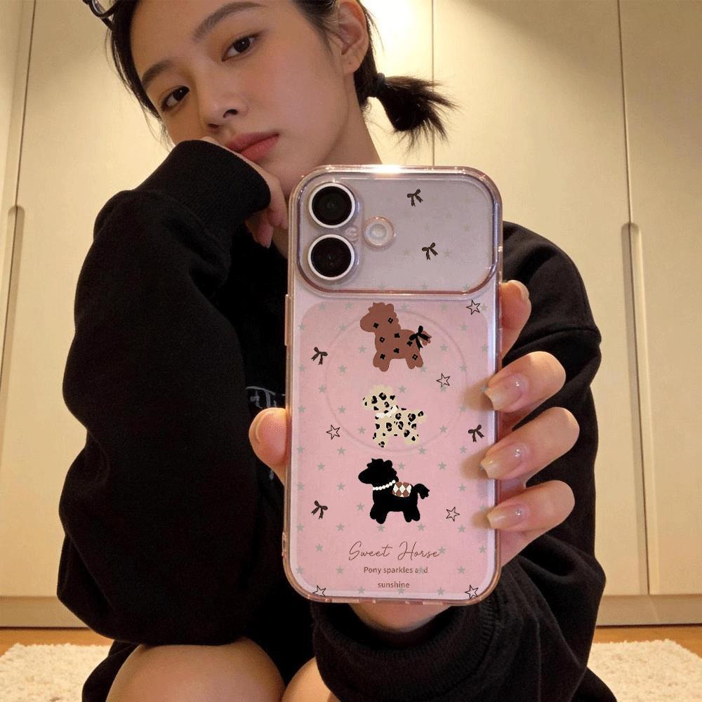 Ốp lưng iPhone 16/15/14/13 Chó Nhỏ Ba Màu Dễ Thương Phong Cách Đáng Yêu Chống Trầy