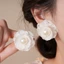 FUJIOU 10 Cái / bộ Bông Tai Camellia Nhân Tạo, Bông Tai Bông Tai Hoa Nhẹ Màu Trắng, Bộ Stud Tối Giản Tinh Tế Giả Ngọc Trai Làm Việc