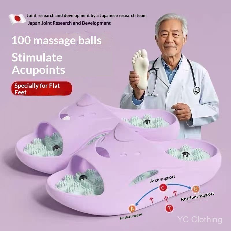 Dép massage từ tính dành cho nữ, sử dụng tại nhà mùa hè, chống trượt, chống mài mòn, đế mềm PVC, massage huyệt, dép chăm sóc sức khỏe bàn chân AGOS