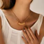 Vòng cổ mặt cười đính Zircon – Trang sức mặt dây chuyền thanh cong mạ vàng dành cho nữ