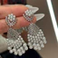 Bông tai tua rua hoa Zircon thời trang sang trọng sang trọng