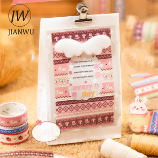 JIANWU Fair Isle Story Series Vintage Dệt Họa Tiết Phong Cảnh Chất Liệu Cắt Băng Washi Bộ Sáng Tạo DIY Tạp Chí Văn Phòng Phẩm