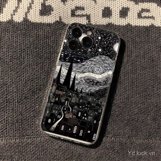 Ốp điện thoại trong suốt hợp thời trang độc đáo Làng đêm Van Gogh Art Thích hợp cho iPhone 17promax / 14promax / 16 / 13 / 15pro / 12pro / 13promax Vỏ chống sốc