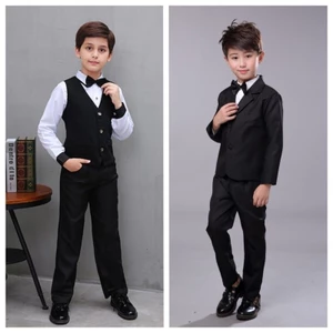 💕 Trẻ Em Bé Trai Bộ 5 Áo Khoác Chính Thức 3-12 Tuổi Trang Phục Áo Vest Phù Cưới Piano Lễ Hội Mới Lạ