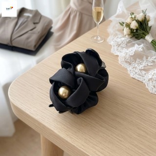 Satin Pearl Bun Kẹp Tóc Đuôi Ngựa Thấp Phụ Kiện Tóc Cho Nữ Bé Gái