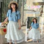 Áo Sơ Mi Denim Mỏng Bé Gái Mùa Hè 2026 Phong Cách Mới Trẻ Em Thời Trang Cổ Búp Bê Tay Ngắn