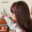 AqToCna Đỏ Đậm Chấm Bi Hợp Kim Kẹp Tóc Điểm Dễ Thương Cô Gái Ngọt Ngào Nữ Du Hóa Đơn Kẹp Nổ Kẹp Thời Trang Mới Mũ Phụ Kiện Tóc AqToCna