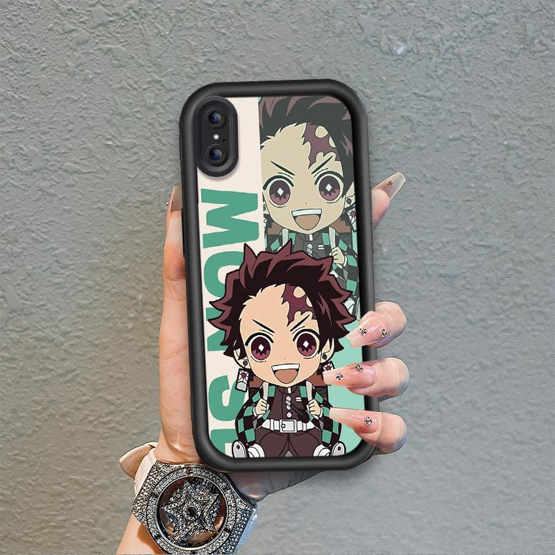 Áp dụng cho iPhone X XR XS Max Phim hoạt hình xu hướng silicon Vỏ điện thoại mềm TPU Demon Slayer Angel Eye Ốp lưng chống sốc