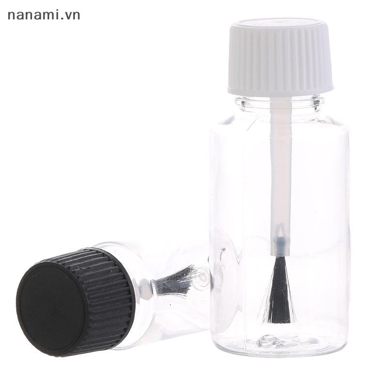 [nanami] Chai sơn móng rỗng 5/10/15/20/30ml nhựa tái nạp, nắp bàn chải, chống rò, lưu trữ dạng lỏng, DIY [VN]