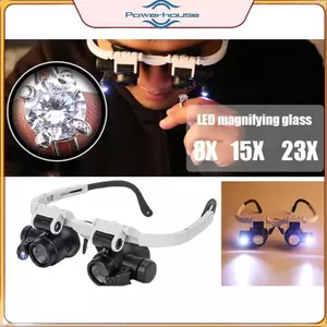 Kính lúp công suất có đèn LED 8X 15X 23X Máy làm đồng hồ Jeweler Loupe.