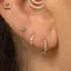 1PC Bạc 925 Zircon Kẻ Sọc Trái Tim Đầu Phẳng Sụn Xuyên Tai Dành Cho Nữ Bông Tai Claasic [Mina]