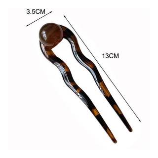 HWETR Vintage Đơn Giản Đính Hạt Hình Chữ U Kẹp Tóc Nữ Mùa Hè Đá Cẩm Thạch Đầu Đĩa Phụ Kiện Tóc