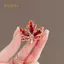 PNPIA- Pha Lê Sang Trọng Zircon le Lá Thổ Cẩm Dành Cho Nữ Sáng Bóng Kim Cương Giả Thổ Cẩm Pin Tiệc Cưới Quần Áo Phụ Kiện