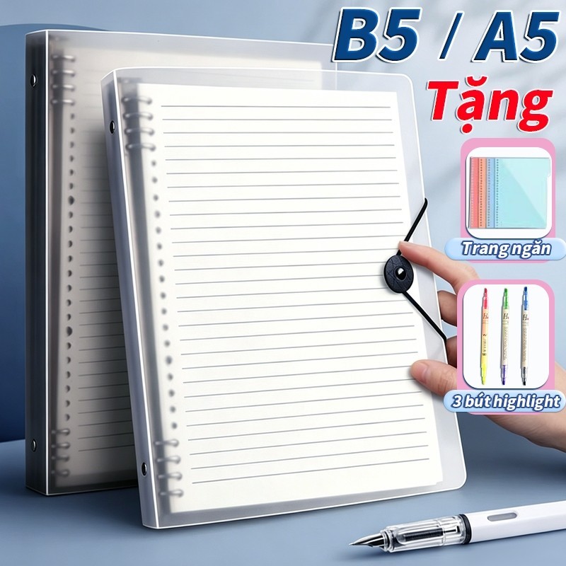 Sổ Còng - Bìa Còng A5 B5 Sổ Tay Planner Vở Kẻ Ngang Vở Kẻ Ô Vuông Caro Giấy Dày Học Sinh Sổ Tay Ghi Chép