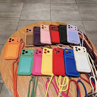 Túi đựng thẻ mắt thiên thần mới Dây treo kính thiên văn Thích hợp cho iPhone 17 Túi đựng thẻ Phong cách 1615 Promax Silicone Chống rơi Đơn giản