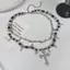 Nhíp Gothic Tối Phong Cách Đính Hạt Gai Đinh Tán Chữ Thập Nelace Nữ Punk Vintage Hai Lớp Dây Chuyền Trang Sức Phụ Kiện VN