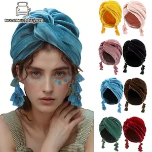 Tweehuj Nữ Mùa Xuân Boho Khăn Mũ Retro Thời Trang Quấn Chéo Khăn Trùm Đầu Có Dép Mũ Turban Nhẹ Cho Lễ Hội Âm Nhạc Ngoài Trời VN