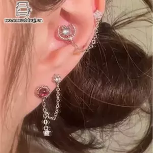 Nhíp 1 Cái / 1 Bộ Chó Con Dễ Thương Paw Zircon Bướm Xương Tai Móng Tay Thời Trang Mới Trang Sức Tai Phong Cách Sang Trọng Cho Nữ Bông Tai Y2K Tặng VN