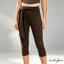 Quần Capri Nữ Eo Co Giãn Thấp Màu Trơn Slim Fit Quần Crop Co Giãn Có Thắt Lưng