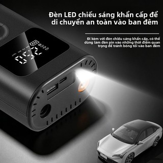 Máy bơm không khí không dây trên ô tô Màn hình kỹ thuật số đa chức năng Máy bơm không khí khẩn cấp Máy bơm lốp ô tô điện