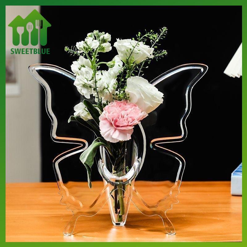 Bình hoa Acrylic ngọt ngào với thiết kế hình con bướm Phong cách nghệ thuật hiện đại rõ ràng cho nhà thanh lịch Nhà bếp sắp xếp phòng ngủ n