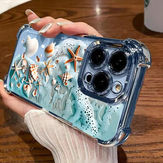 Ốp Lưng Cho OPPO A6 A5 A3 Pro A6X A3X A5X Reno 15F 13F 15 12 10 14 Pro 11 10 5G 11F 12F Reno 6 7 8 Pro 7Z 8Z 8T Vỏ Hoạt Hình Cá Voi Đại Dương Mạ Mềm Silicon Chống Sốc Không Khí-BẢO VỆ
