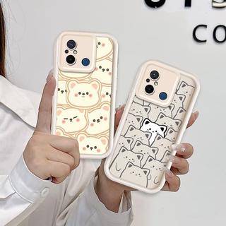 Ốp Lưng Cho Redmi 12C POCO C55 Silicon Hoạt Hình Đáng Yêu TPU Mềm Gấu Mèo Mắt Thiên Thần Vỏ Điện Thoại Chống Sốc