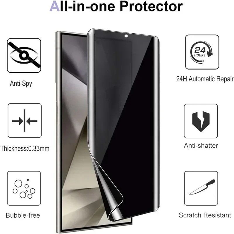 1-2 Chiếc Full Cover Bảo Vệ Màn Hình HD Mềm Cho Honor 400 500 600 600e Smart Lite Pro 4G 5G Chống Rơi Chống Gián Điệp Riêng Tư Chống Ánh Sáng Xanh Hydrogel Phim Matte