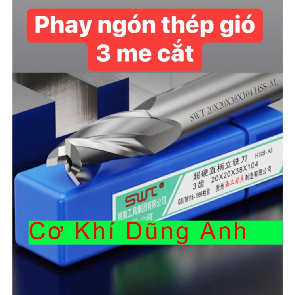 Phay ngón thép gió hộp xanh 3 me cắt chuyên phay nhôm đồng sắt gỗ nhựa