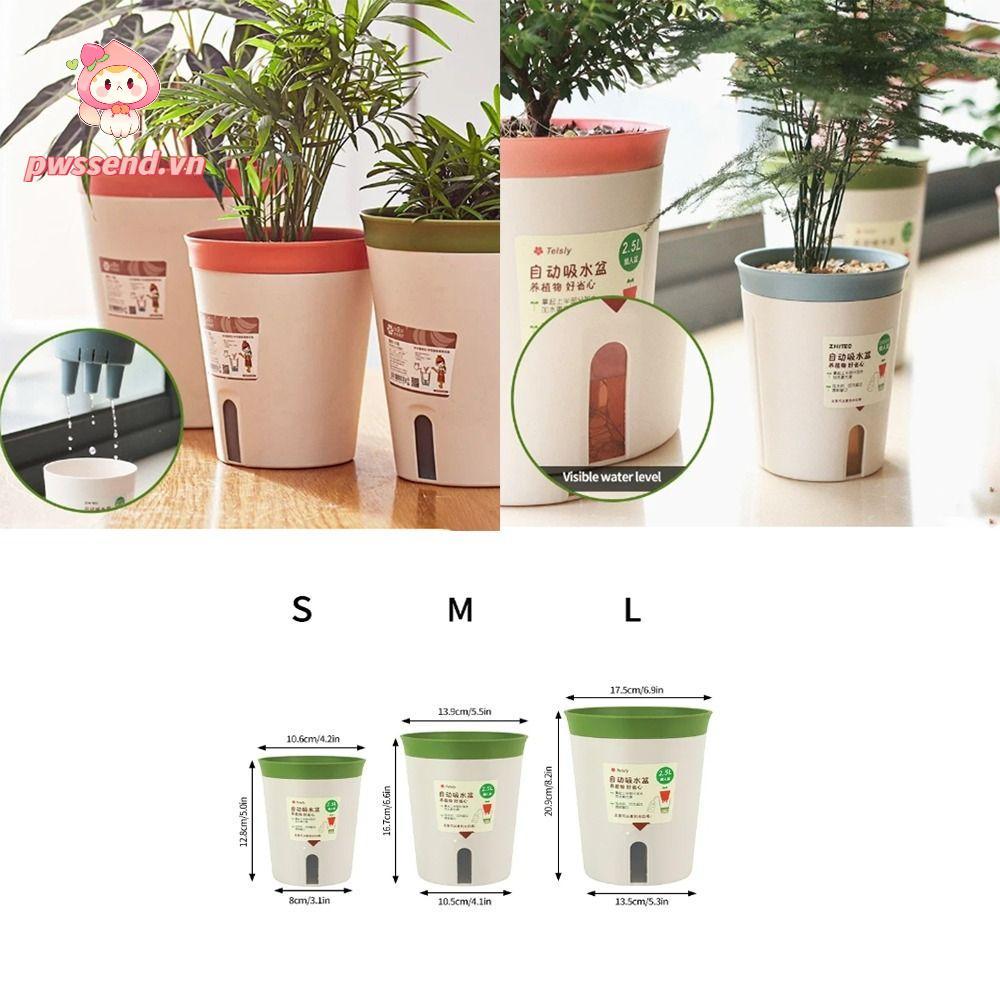 Chậu thủy canh tự tưới, chậu cây trang trí để bàn, thấm nước cho phòng khách