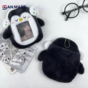 AN.MART Hoạt Hình Đáng Yêu Chim Cánh Cụt Sang Trọng Đựng Thẻ Kpop Album Ảnh Màn Hình Tay Móc Khóa Thẻ ID Thẻ Học Sinh Bảo Vệ Cô Gái Quà Tặng VN