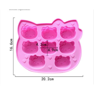 Khuôn Silicon Mèo Hello Kitty Dễ Thương Làm Socola, Thạch Rau câu, Pudding, Sáp Nến
