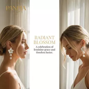 PNPIA- Bông Tai Thả Hoa Baroque Cho Nữ Giả Ngọc Trai Thiết Kế Trắng Tuyên Bố Bông Tai Cho Quà Tặng Lễ Tình Nhân