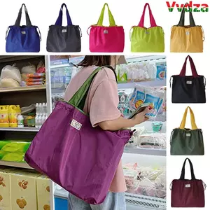 Túi mua sắm siêu thị VVDZA, Túi mua sắm dây rút có thể tái sử dụng, Túi đeo vai chống nước thân thiện với môi trường có thể gập lại thời trang phổ thông