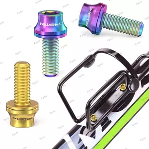 PYCOU 2 Vít cố định xe đạp, Vít giữ nước titan M5x12mm, Chất lượng cao Nhiều màu có đệm Bình nước xe đạp Bu lông lồng Giá đỡ máy bơm không khí