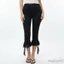 MAPLEPOET-Quần Capri dành cho nữ Sheer Lưới chắp vá loe viền lưng thun Quần crop thon gọn
