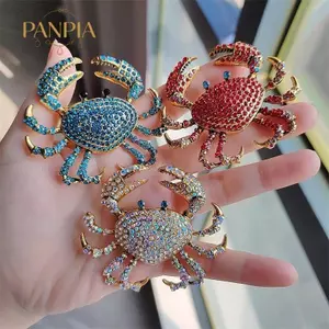 PNPIA- Thời Trang Kim Cương Giả Cua Thổ Cẩm Cá Tính Sáng Tạo Động Vật Pin Cho Nữ Quần Áo Áo Phụ Kiện Quà Tặng