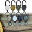 Cuộn huy hiệu kéo có thể thu vào hạng nặng Carabiner Móc chìa khóa Dây thép RopeHolder