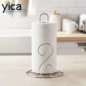 Giá đỡ giấy vệ sinh đứng miễn phí YICA, Giá đỡ giấy vệ sinh bằng kim loại chống gỉ, Bảo quản đa năng chống ăn mòn của màng dính Thiết kế hiện đại Hộp đựng giấy phòng tắm