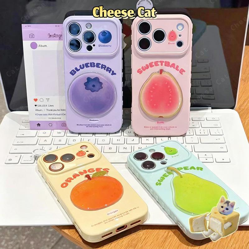 Thay đổi thành 17 Pro Max việt quất Ổi trái cam Ốp điện thoại hình quả lê cho iPhone 13 14 15 Plus 16 17 Pro Max